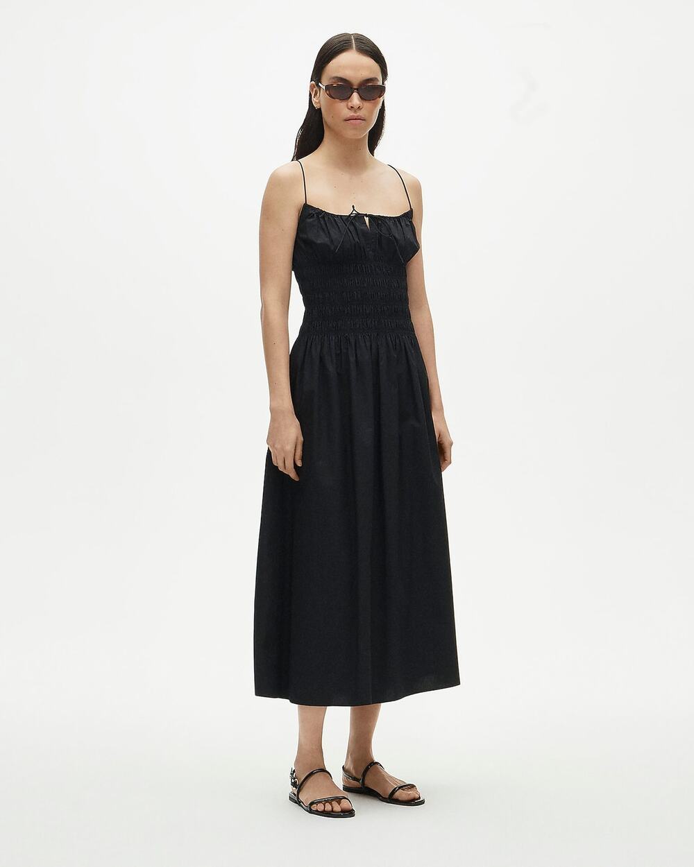 J.Crew Reverie dress in cotton poplin black M